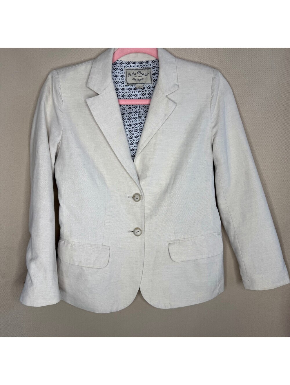 Lucky Brand Women's Cream Blazer Jacket Size 0